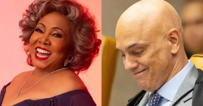 Alcione interrompe show e se declara para Alexandre de Moraes: 